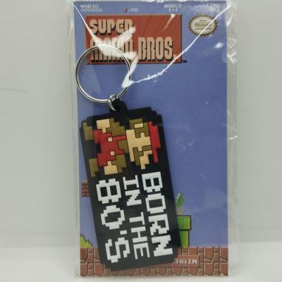 Super mario born in the 80 s rubber keychain