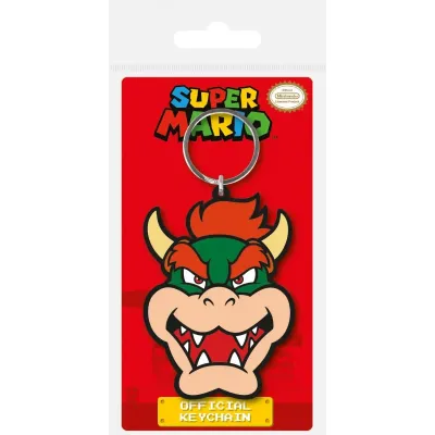 Super mario bowser porte clef en caoutchouc