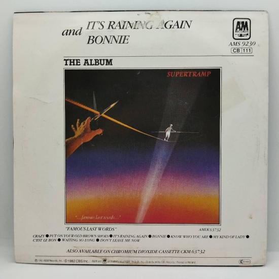 Supertramp it s raining again single vinyle 45t occasion 1