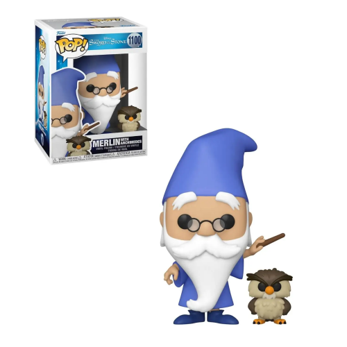 Sword in the stone bobble head pop n 1100 merlin w archimedes