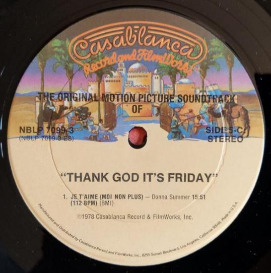Thanks god it s friday original soundtrack pressage usa double album maxi single vinyle occasion 005