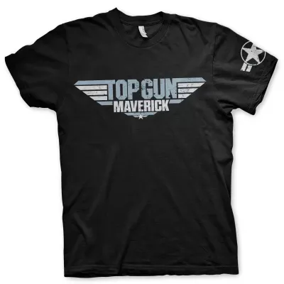 Top gun maverick distressed logo t shirt xxl 1