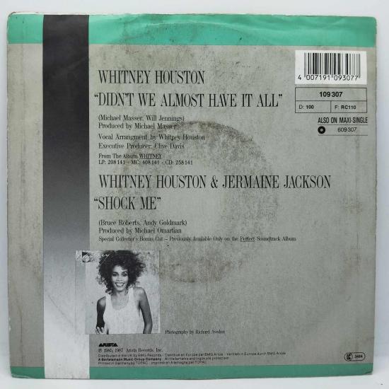 Whitney houston didn t we almost have it all single vinyle 45t occasion 1