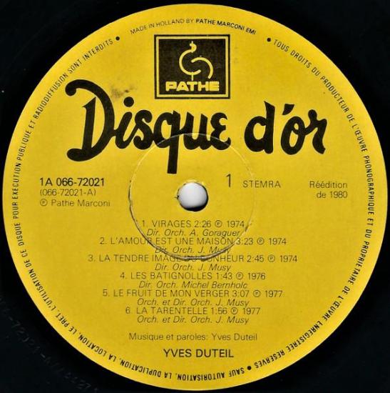 Yves duteil disque d or album vinyle occasion 3